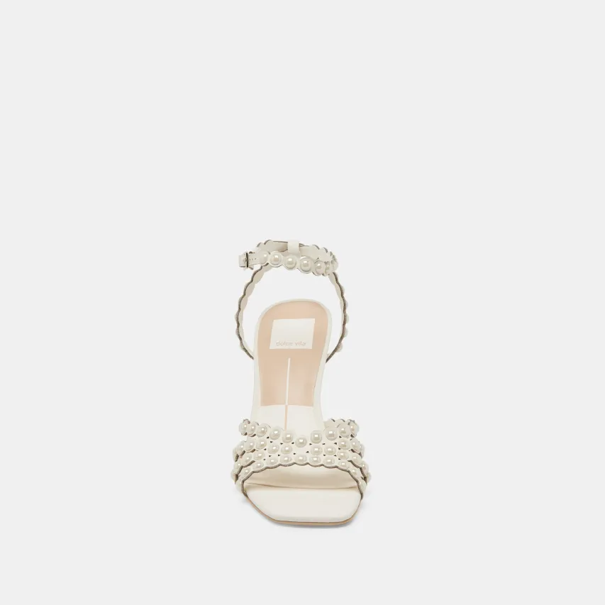 HELLEN PEARL HEELS WHITE LEATHER^Dolce Vita Sale