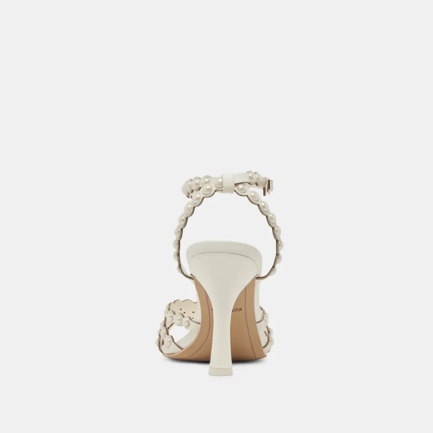 HELLEN PEARL HEELS WHITE LEATHER^Dolce Vita Sale