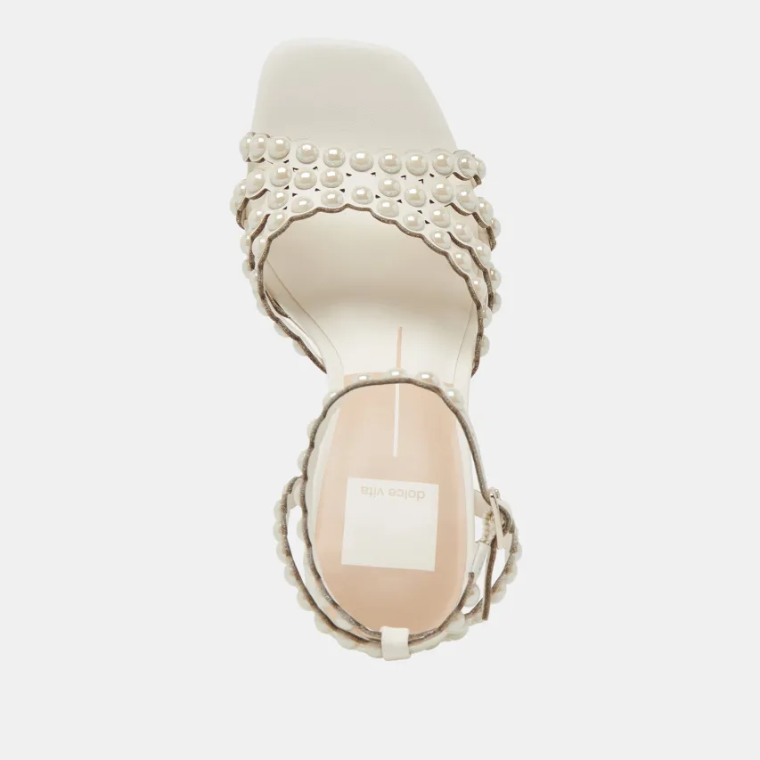 HELLEN PEARL HEELS WHITE LEATHER^Dolce Vita Sale