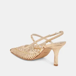 HENSAL HEELS GOLD DISTRESSED LEATHER^Dolce Vita Clearance