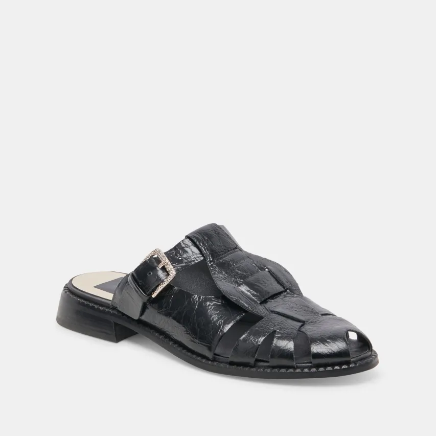 HIPPIE FLATS MIDNIGHT CRINKLE PATENT^Dolce Vita Online