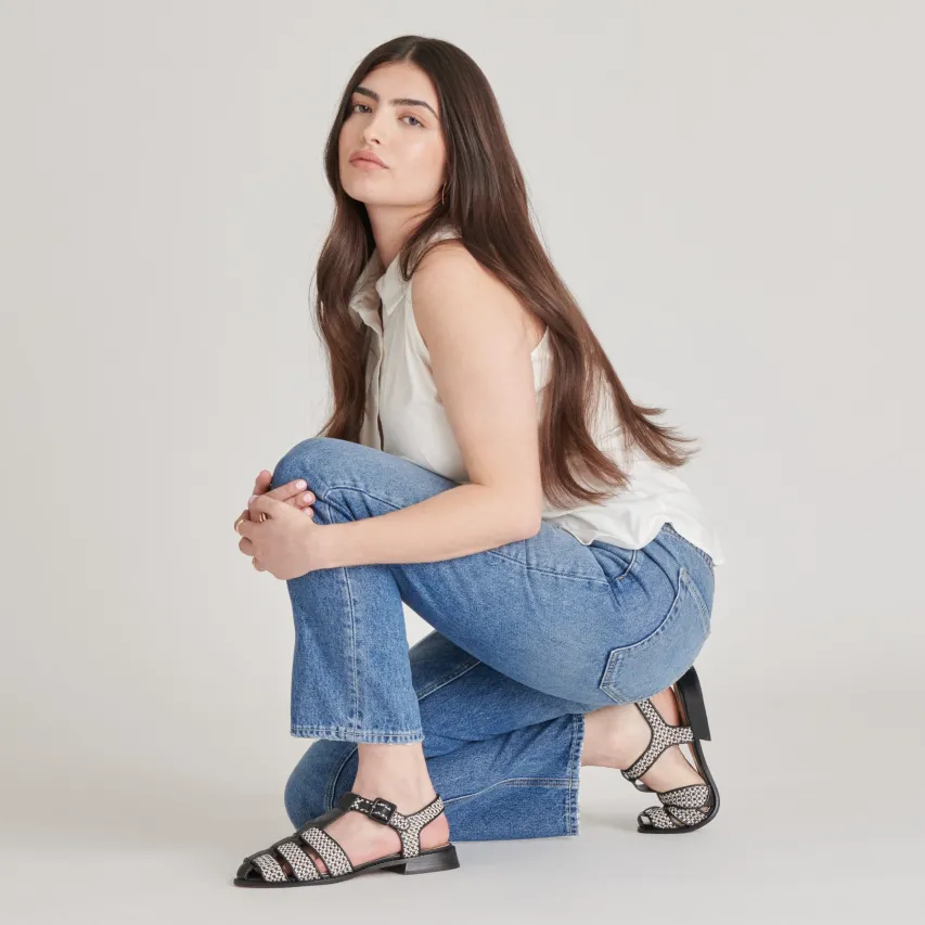 HOLIS SANDALS BLACK MULTI RAFFIA^Dolce Vita Clearance
