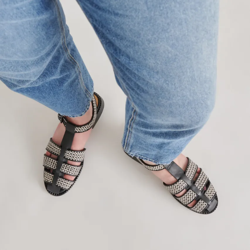 HOLIS SANDALS BLACK MULTI RAFFIA^Dolce Vita Clearance