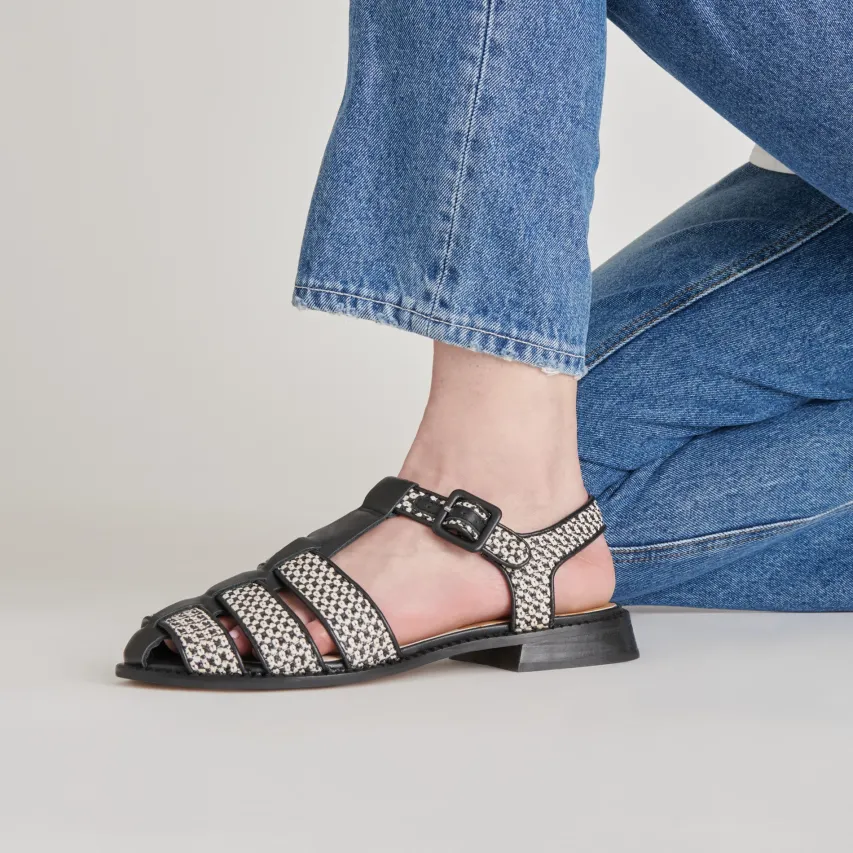 HOLIS SANDALS BLACK MULTI RAFFIA^Dolce Vita Clearance