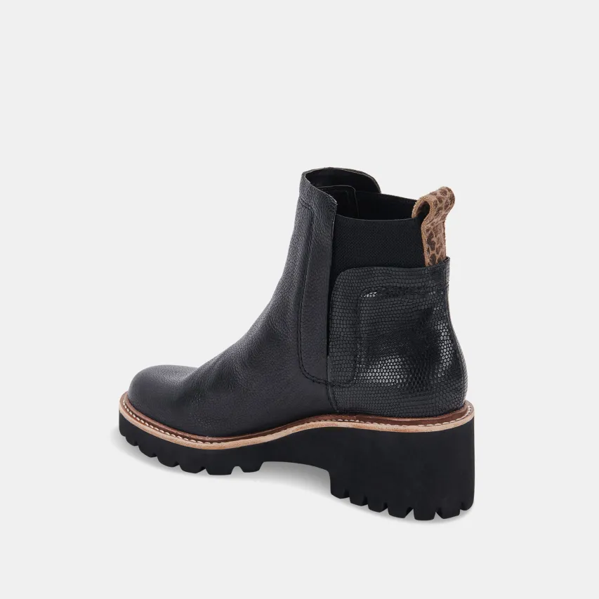 HUEY H2O WIDE BOOTIES BLACK LEATHER H2O^Dolce Vita Best