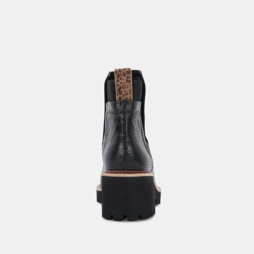 HUEY H2O WIDE BOOTIES BLACK LEATHER H2O^Dolce Vita Best