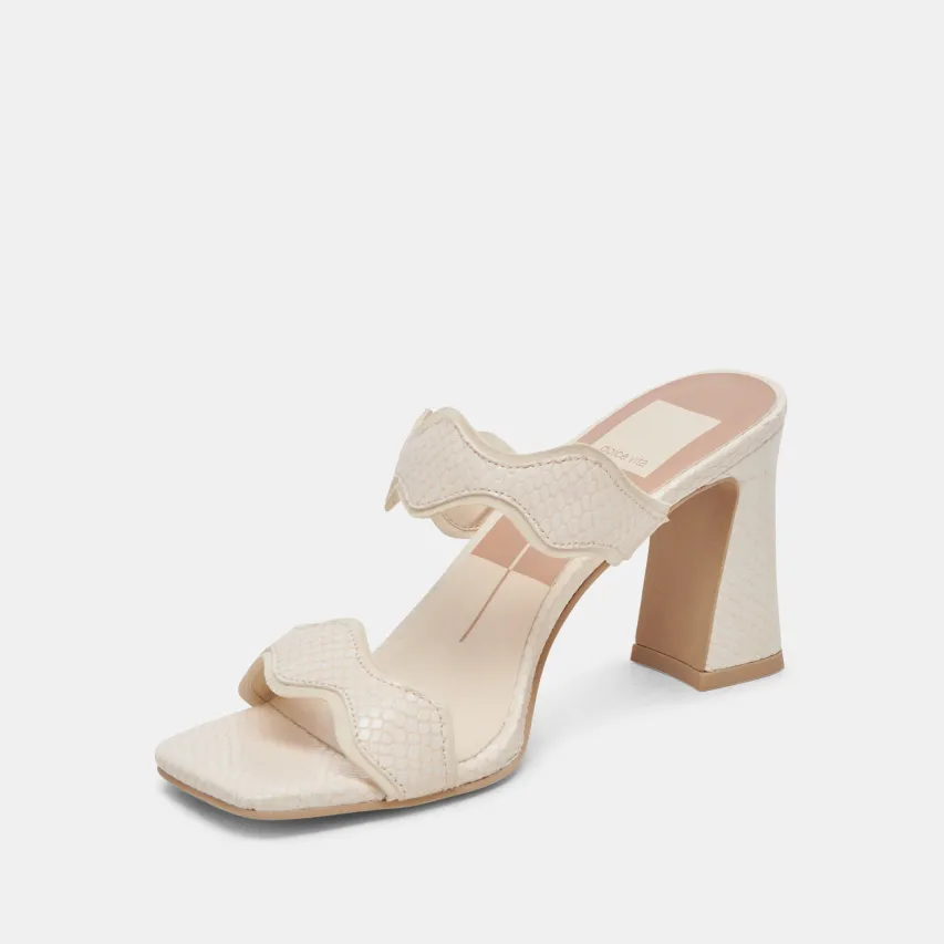 ILVA HEELS CREME EMBOSSED LEATHER^Dolce Vita Discount