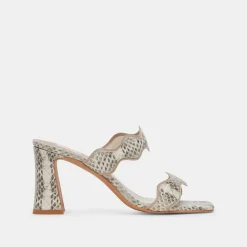 ILVA HEELS GREY WHITE EMBOSSED LEATHER^Dolce Vita New