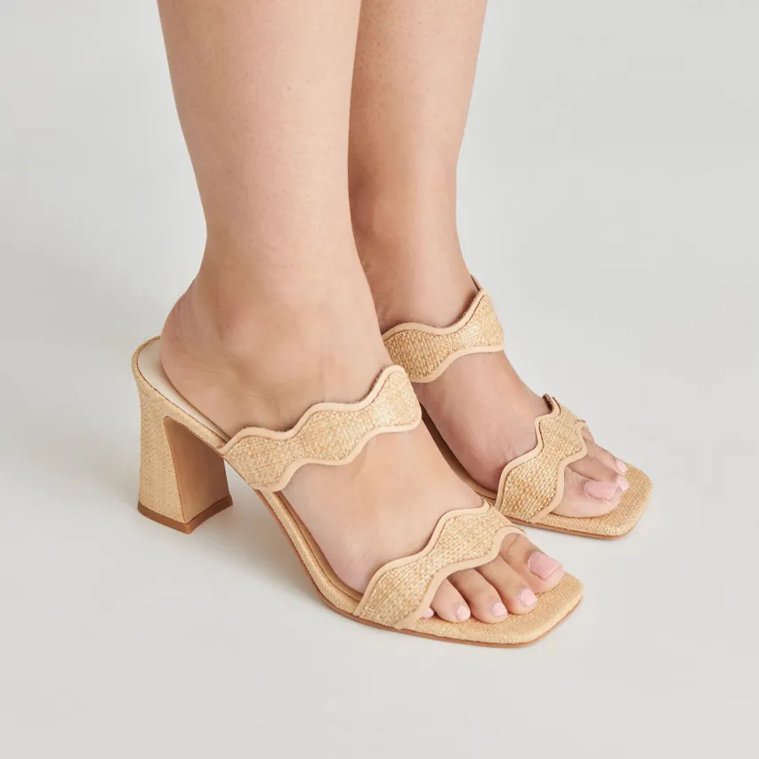 ILVA HEELS LT NATURAL RAFFIA^Dolce Vita Clearance