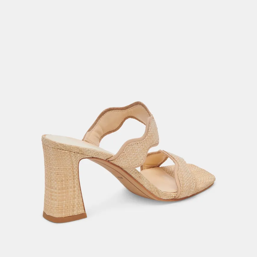 ILVA HEELS LT NATURAL RAFFIA^Dolce Vita Clearance