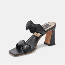 ILVA HEELS ONYX EMBOSSED LEATHER^Dolce Vita Sale