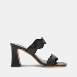 ILVA HEELS ONYX EMBOSSED LEATHER^Dolce Vita Sale