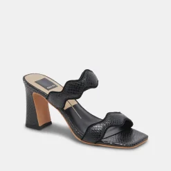 ILVA HEELS ONYX EMBOSSED LEATHER^Dolce Vita Sale