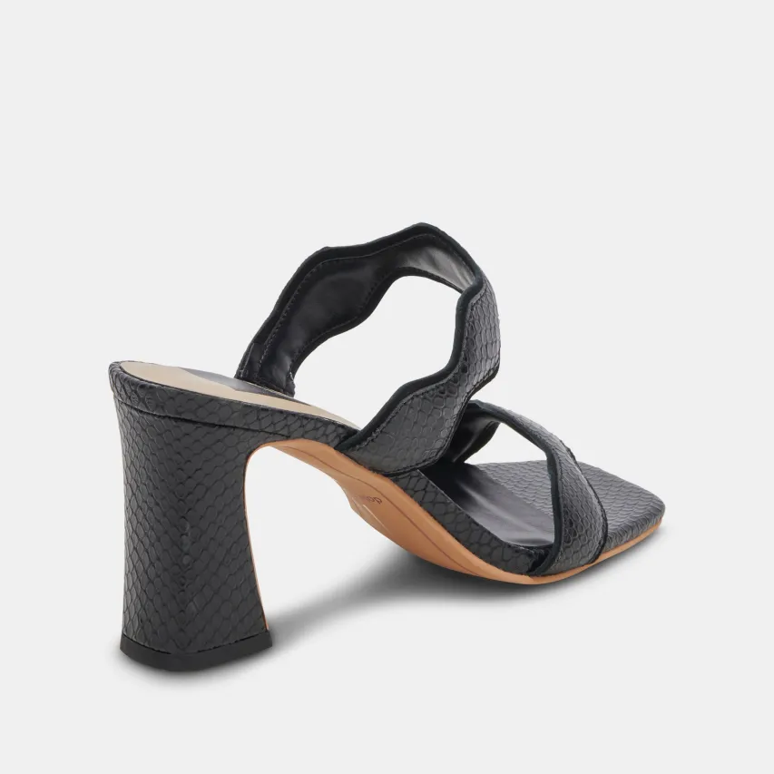 ILVA HEELS ONYX EMBOSSED LEATHER^Dolce Vita Sale