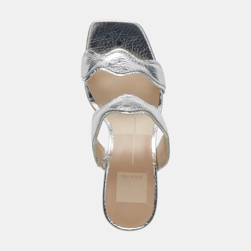 ILVA HEELS SILVER DISTRESSED LEATHER^Dolce Vita Clearance
