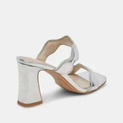 ILVA HEELS SILVER DISTRESSED LEATHER^Dolce Vita Clearance