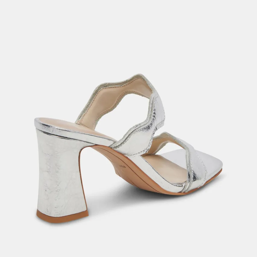 ILVA HEELS SILVER DISTRESSED LEATHER^Dolce Vita Clearance