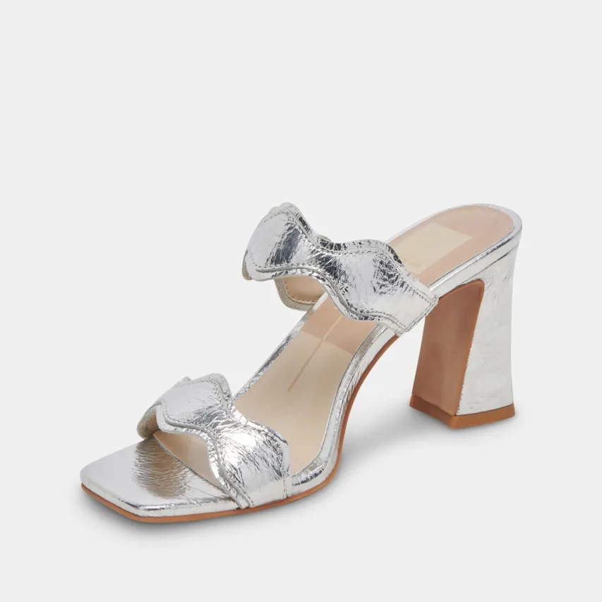 ILVA HEELS SILVER DISTRESSED LEATHER^Dolce Vita Clearance