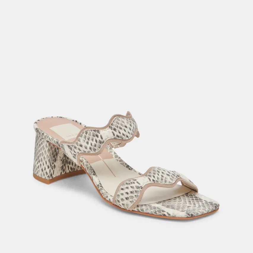 ILVA MID HEELS GREY WHITE EMBOSSED LEATHER^Dolce Vita Hot