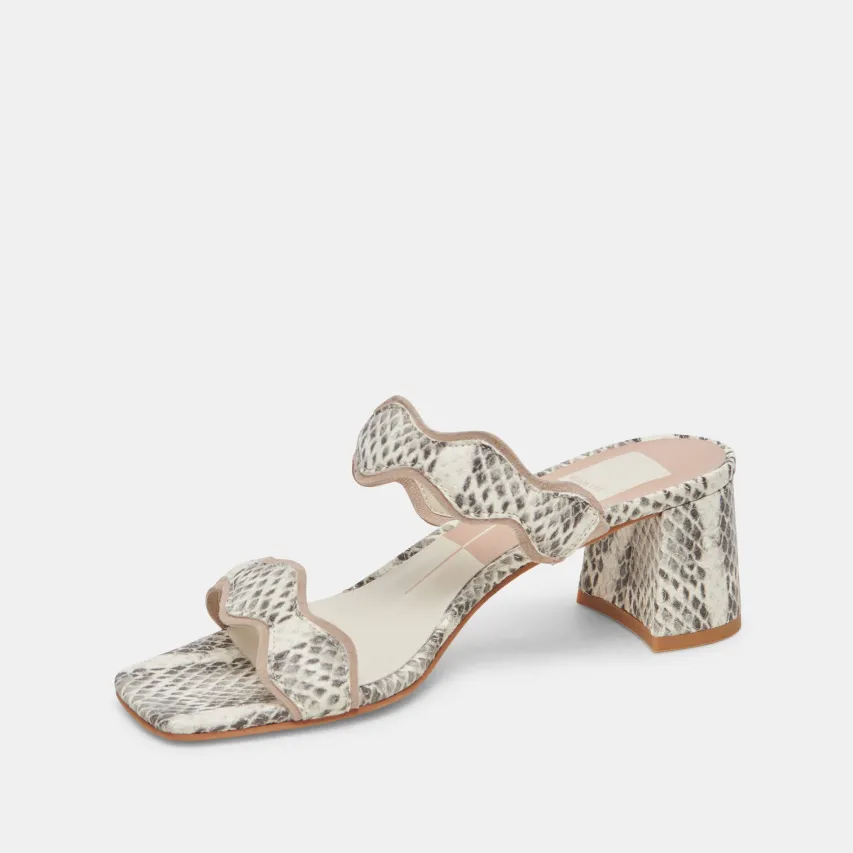 ILVA MID HEELS GREY WHITE EMBOSSED LEATHER^Dolce Vita Hot