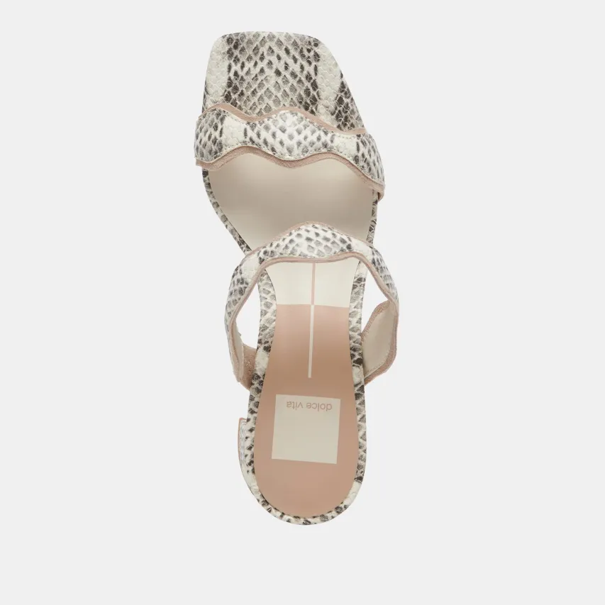 ILVA MID HEELS GREY WHITE EMBOSSED LEATHER^Dolce Vita Hot