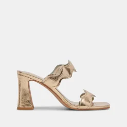 ILVA WIDE HEELS GOLD DISTRESSED LEATHER^Dolce Vita Clearance