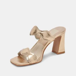 ILVA WIDE HEELS GOLD DISTRESSED LEATHER^Dolce Vita Clearance