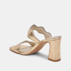 ILVA WIDE HEELS GOLD DISTRESSED LEATHER^Dolce Vita Clearance