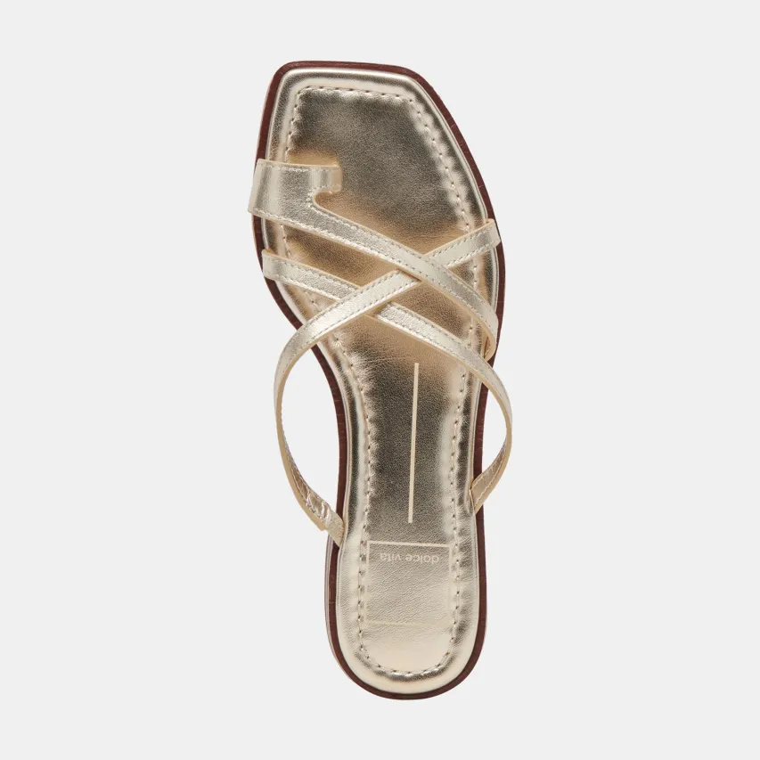 INDIGO SANDALS GOLD DISTRESSED LEATHER^Dolce Vita Sale