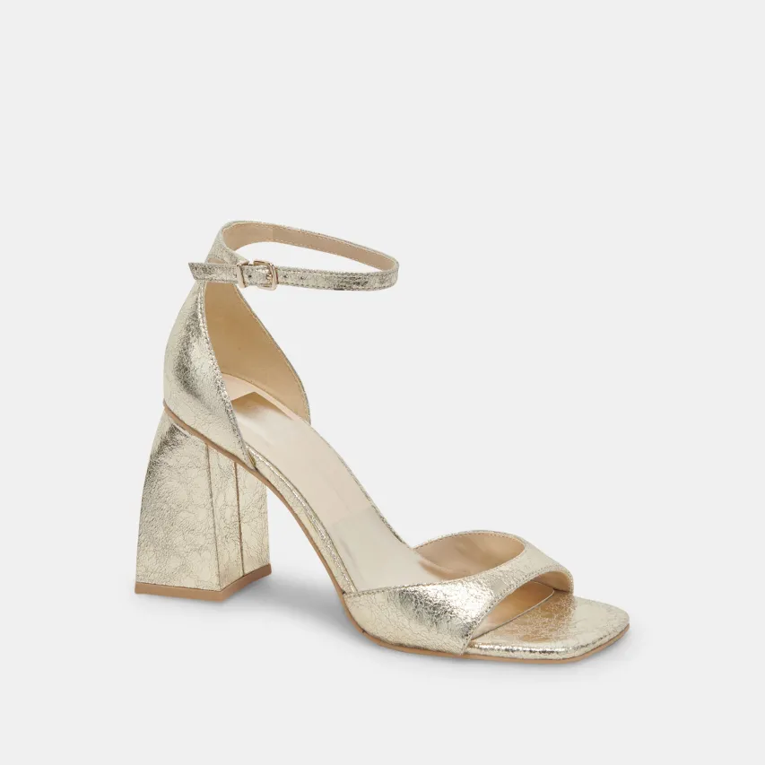 JANEY HEELS PLATINUM DISTRESSED LEATHER^Dolce Vita Sale