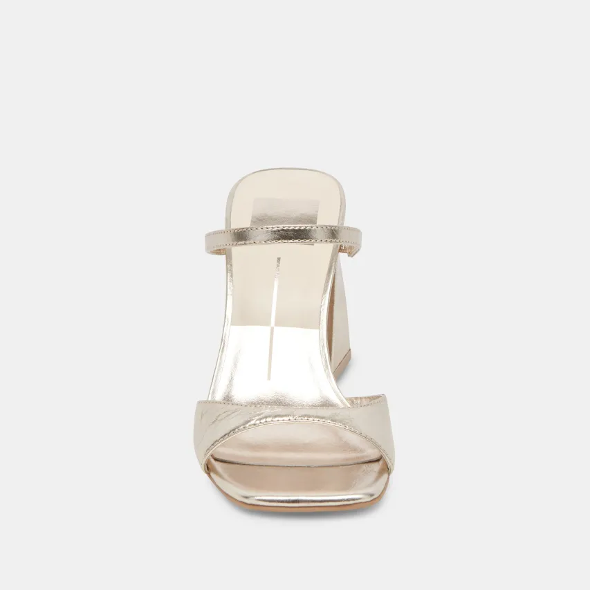 JEMMY HEELS LIGHT GOLD CRINKLE PATENT^Dolce Vita Outlet