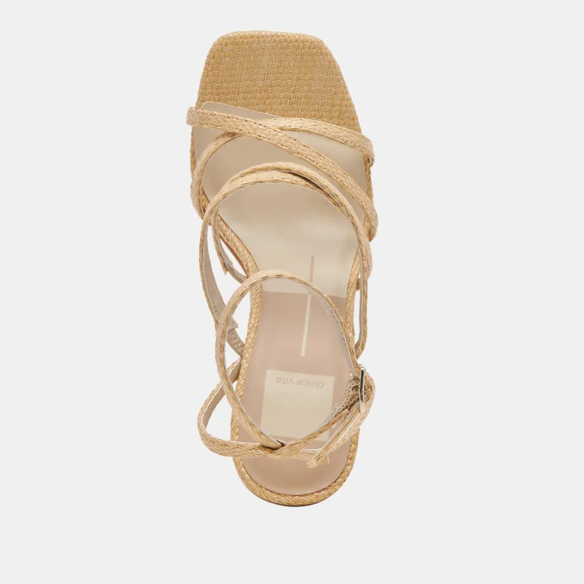 JENKO HEELS LT NATURAL RAFFIA^Dolce Vita Online