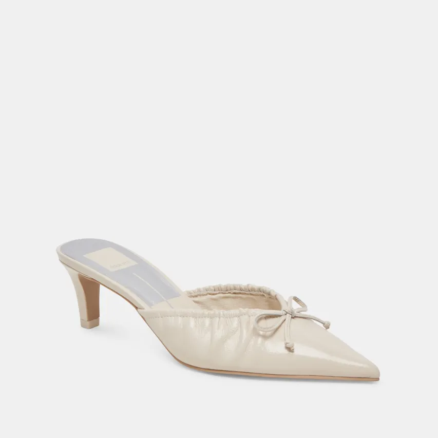 KAIRI MID HEELS IVORY CRINKLE PATENT^Dolce Vita Fashion