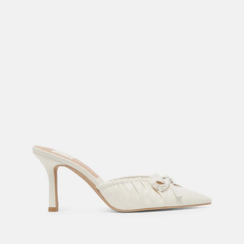 KAIRI PEARL HEELS WHITE CRINKLE PATENT^Dolce Vita Clearance
