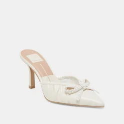 KAIRI PEARL HEELS WHITE CRINKLE PATENT^Dolce Vita Clearance
