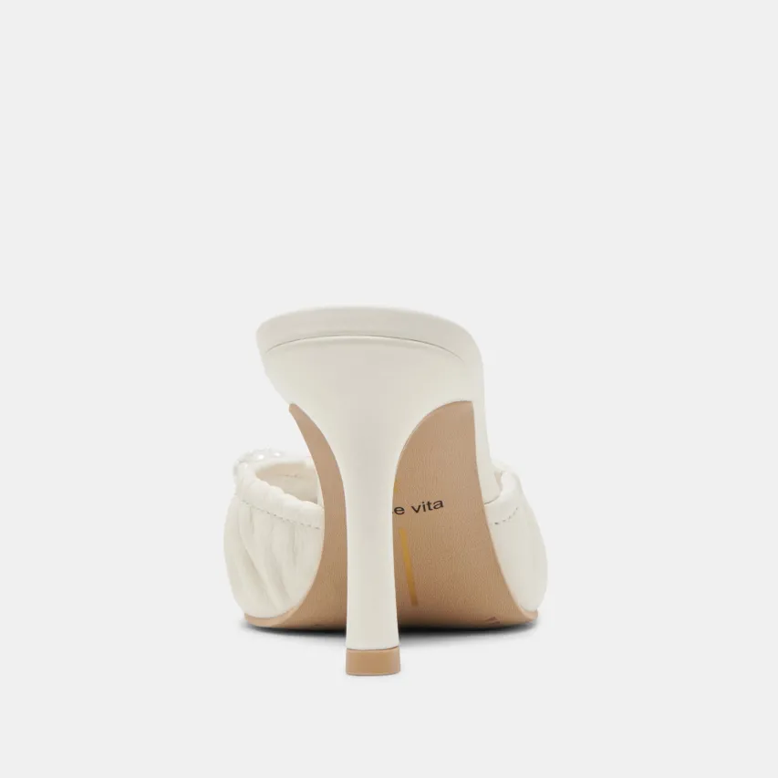 KAIRI PEARL HEELS WHITE CRINKLE PATENT^Dolce Vita Clearance