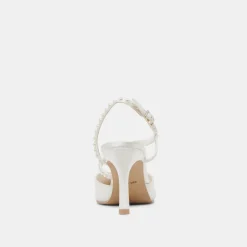 KAMRA PEARL HEELS TRUE WHITE SATIN^Dolce Vita Hot