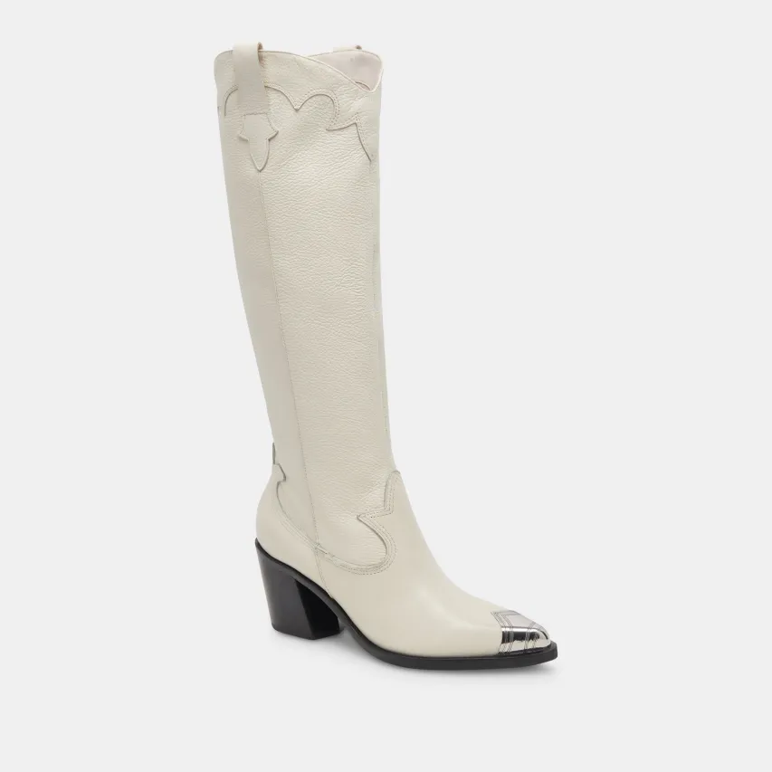 KAMRYN BOOTS OFF WHITE LEATHER^Dolce Vita Fashion