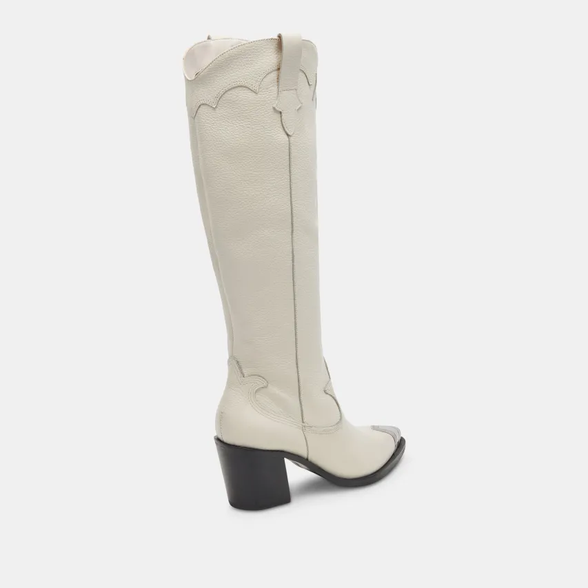 KAMRYN BOOTS OFF WHITE LEATHER^Dolce Vita Fashion