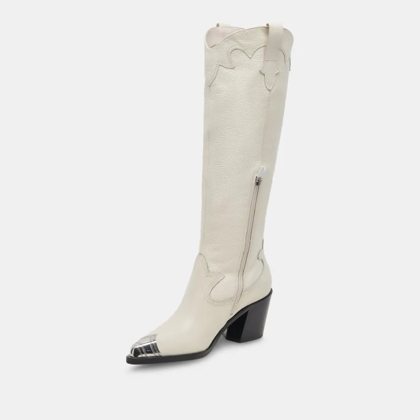 KAMRYN BOOTS OFF WHITE LEATHER^Dolce Vita Fashion