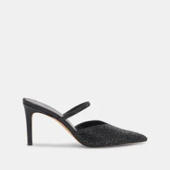 KANIKA CRYSTAL HEELS BLACK METALLIC FABRIC^Dolce Vita New