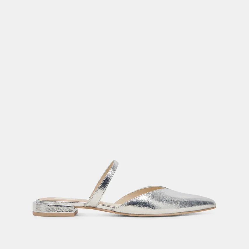 KANIKA FLATS SILVER DISTRESSED LEATHER^Dolce Vita Clearance