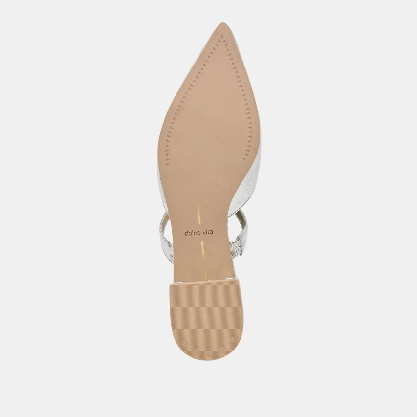 KANIKA FLATS SILVER DISTRESSED LEATHER^Dolce Vita Clearance