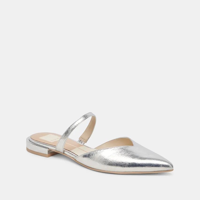 KANIKA FLATS SILVER DISTRESSED LEATHER^Dolce Vita Clearance