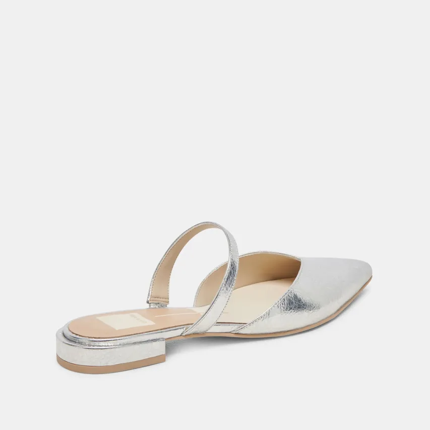 KANIKA FLATS SILVER DISTRESSED LEATHER^Dolce Vita Clearance