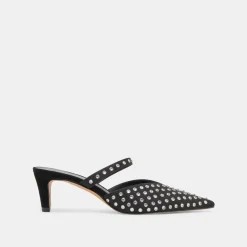KANIKA MID CRYSTAL STUD HEELS BLACK CRYSTAL^Dolce Vita New