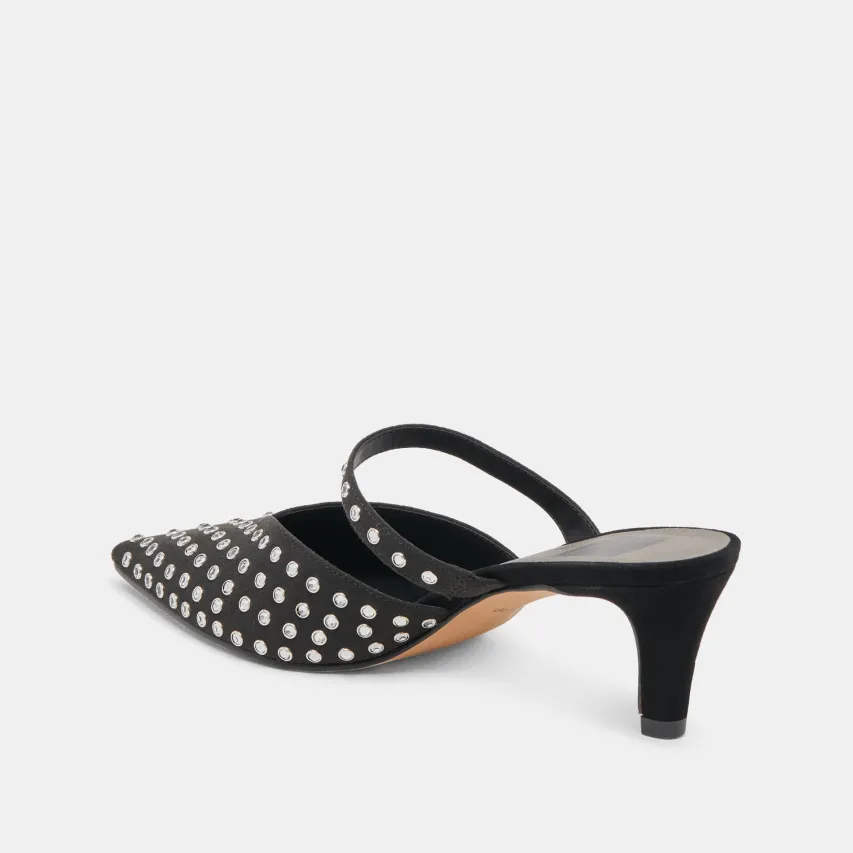 KANIKA MID CRYSTAL STUD HEELS BLACK CRYSTAL^Dolce Vita New
