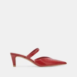 KANIKA MID HEELS RED CRINKLE PATENT^Dolce Vita Online