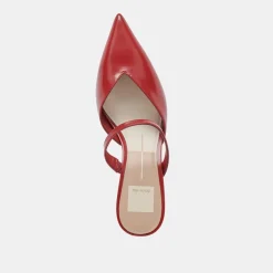 KANIKA MID HEELS RED CRINKLE PATENT^Dolce Vita Online