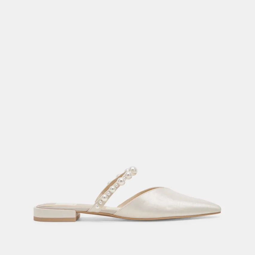 KANIKA PEARL WIDE FLATS VANILLA PEARLS^Dolce Vita Discount